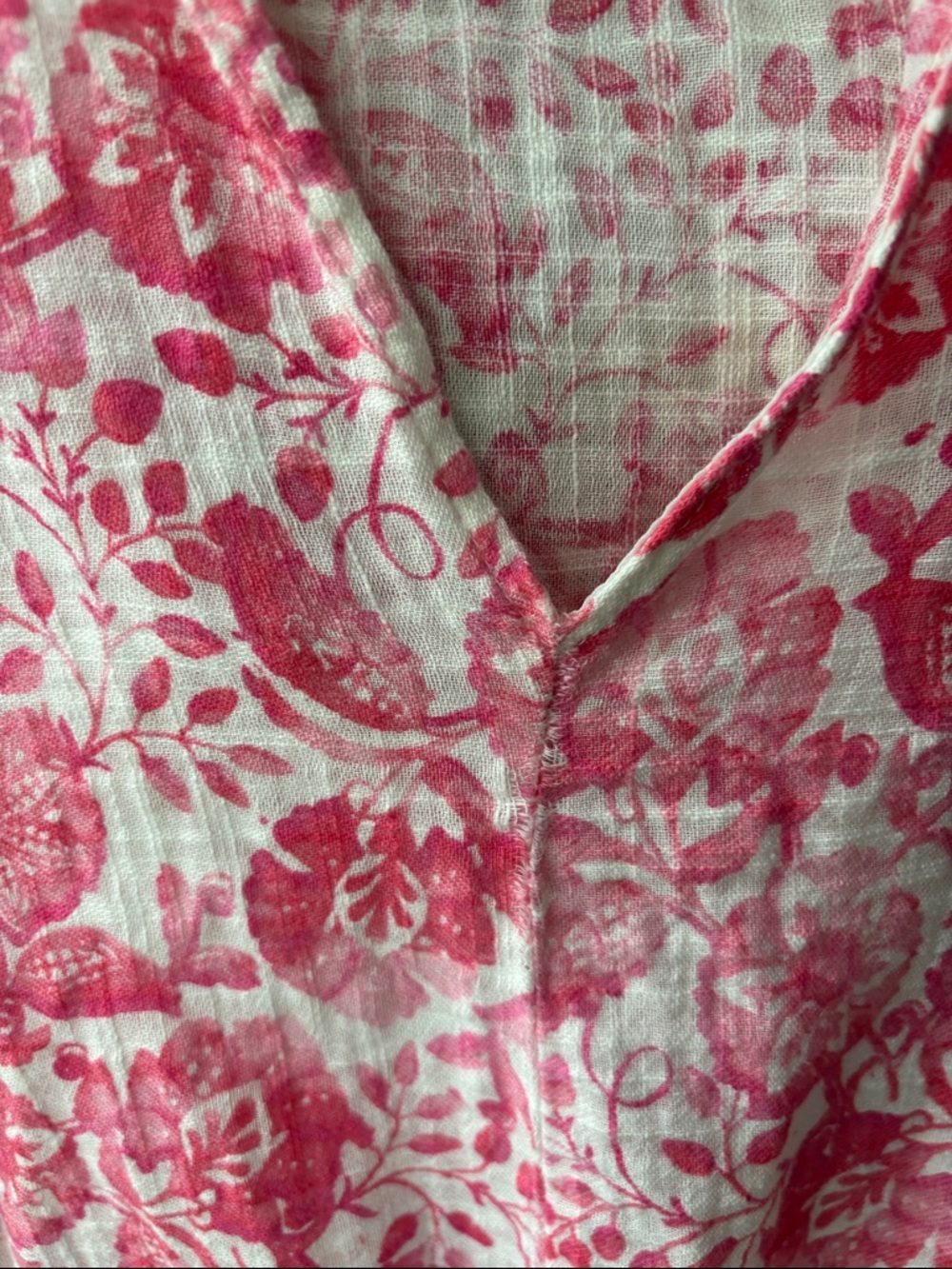 Zara Dress Womens Medium Pink White Floral V-Neck Tiered Tunic Ballon Sleeve - Picture 7 of 7